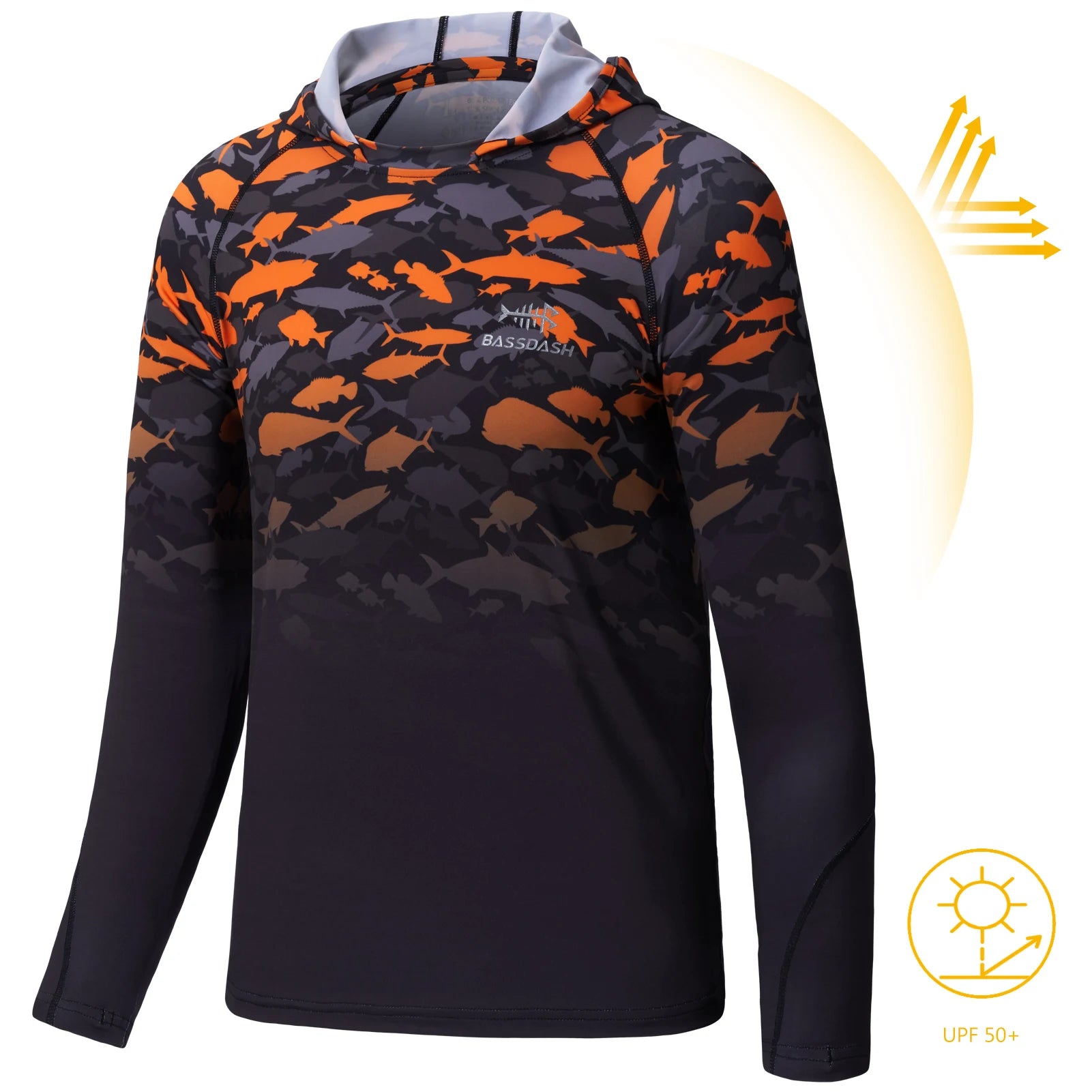 BASSDASH Youth UPF 50+ Fishing Hoodie
