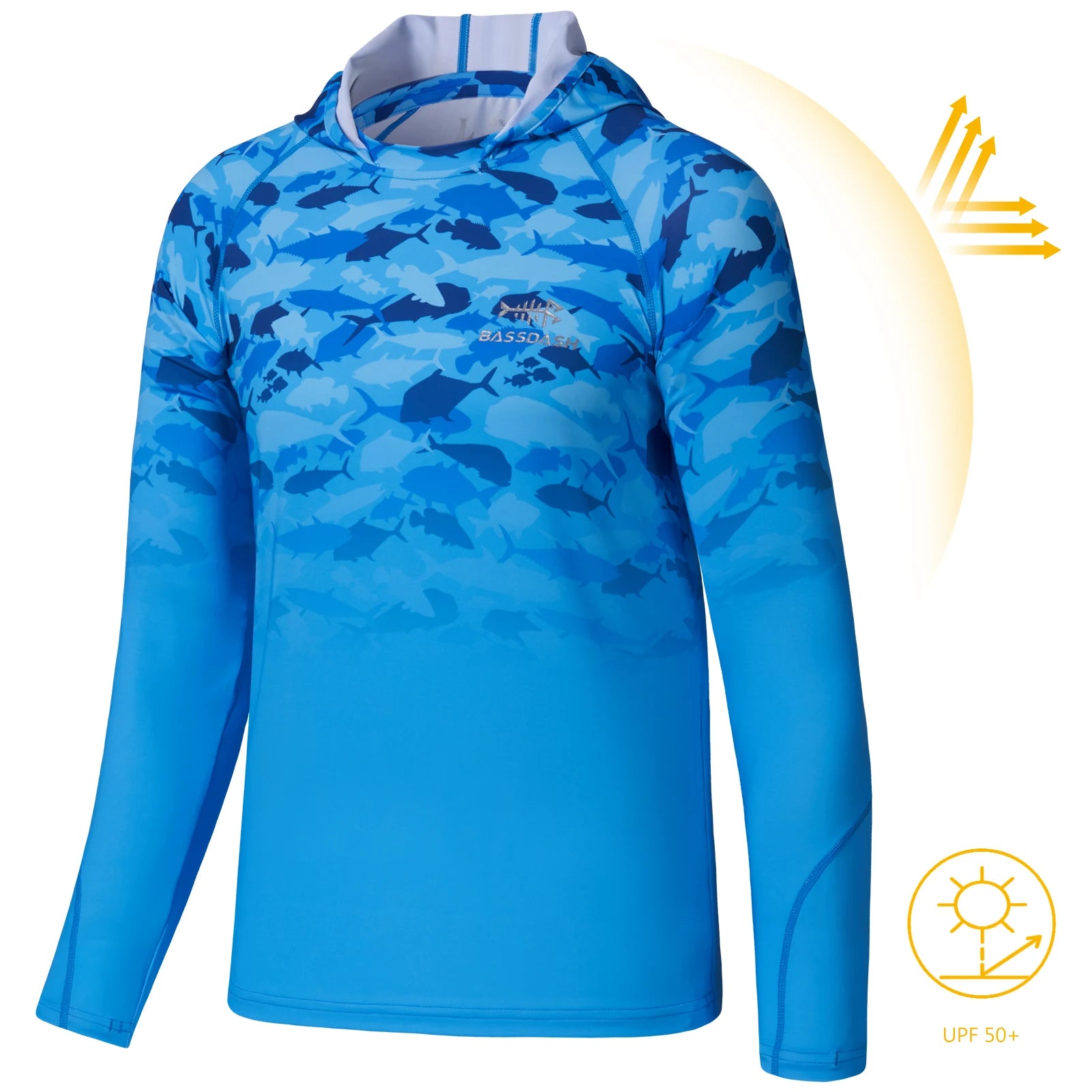 BASSDASH Youth UPF 50+ Fishing Hoodie