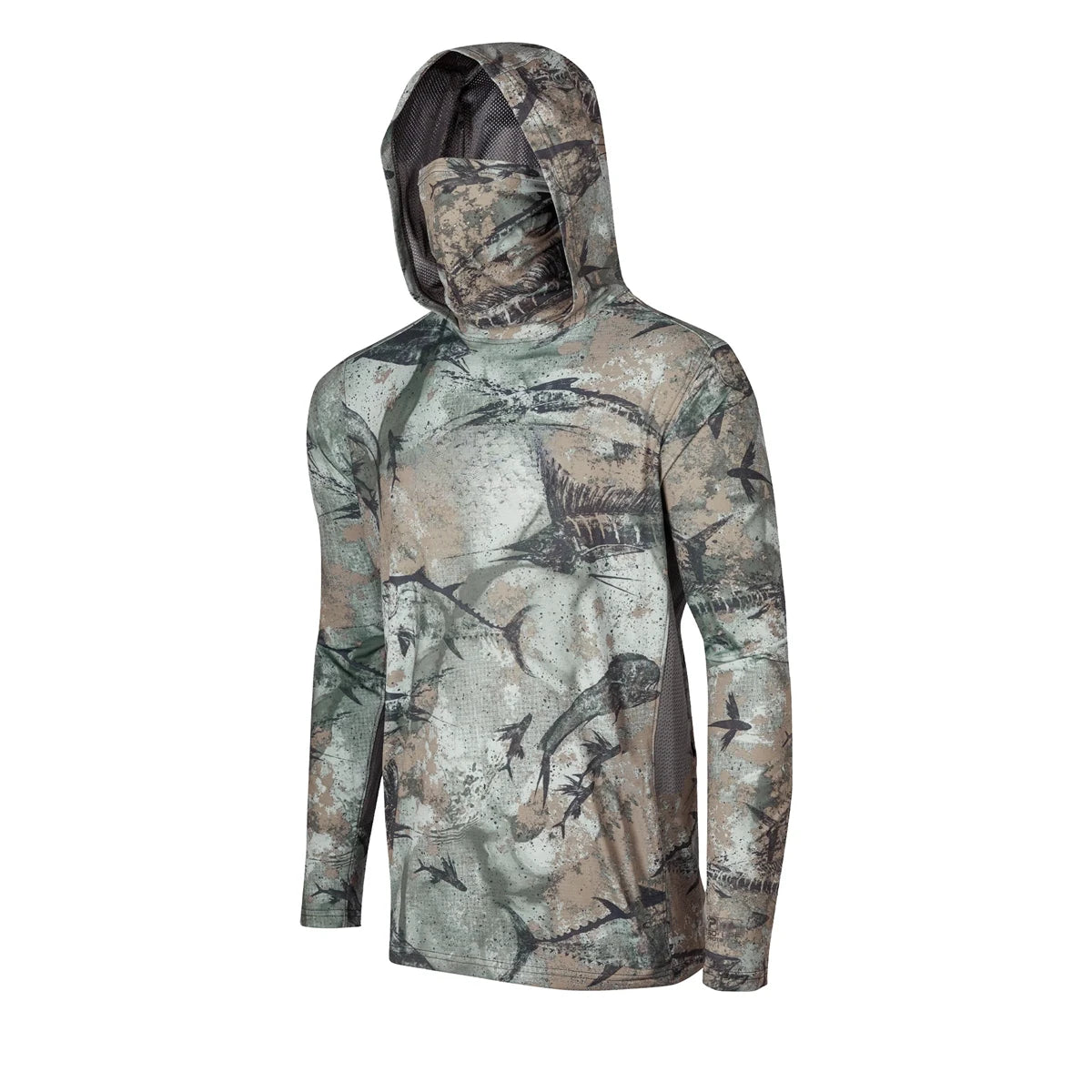 Fishing Shirt UPF 50+ Hooded Face Cover